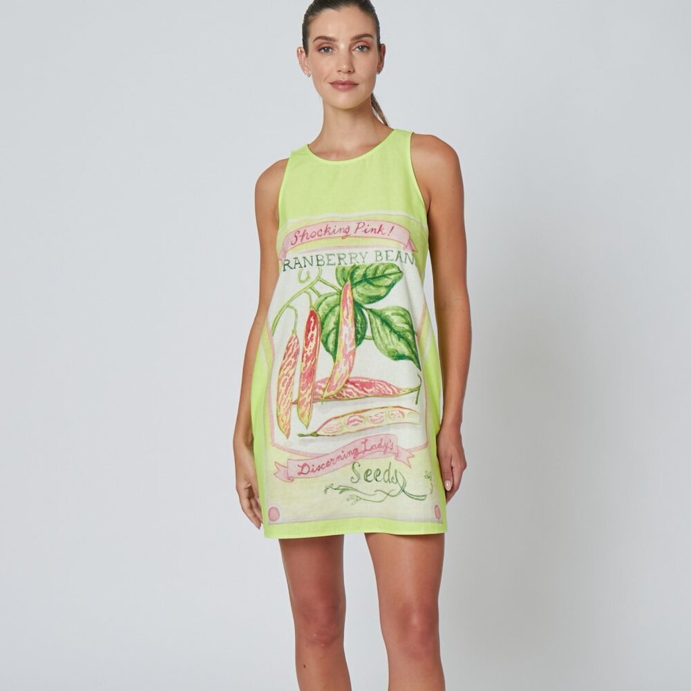 Rachel Antonoff Cranberry Beans Garden Mini Sleeveless Shift Dress Size XS